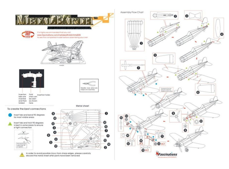 METAL EARTH 3D puzzle Lietadlo F4U Corsair