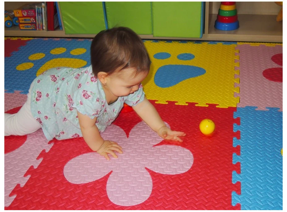 Penový BABY koberec - modrá, žltá 1 diel