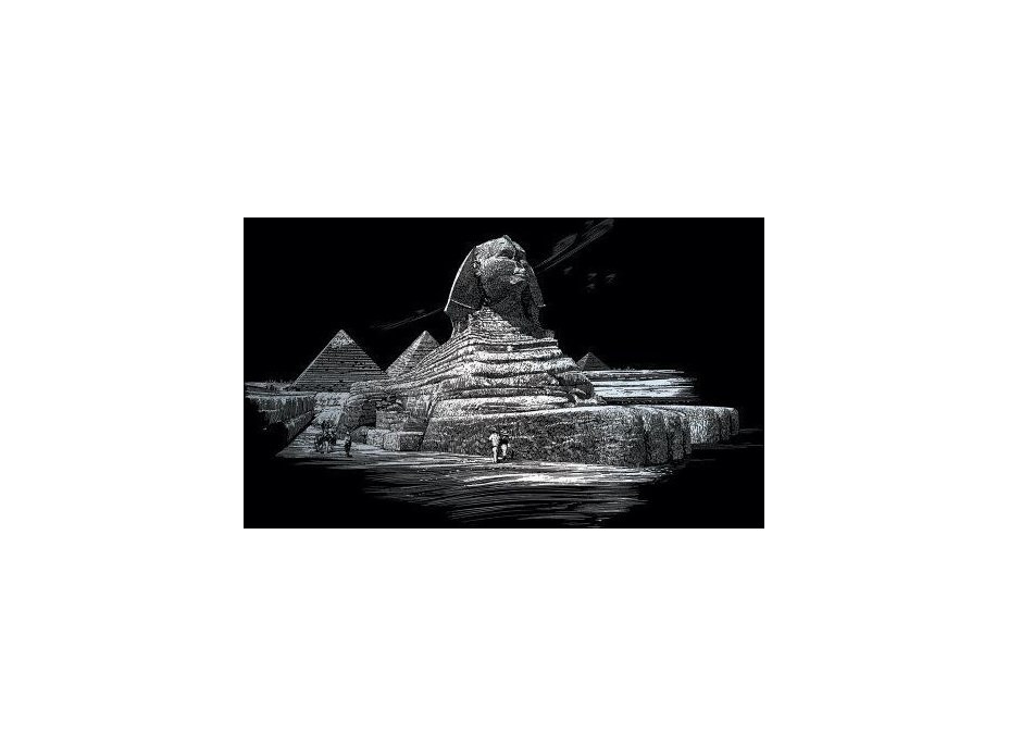 Strieborný škrabací obrázok Sfinga - veľký