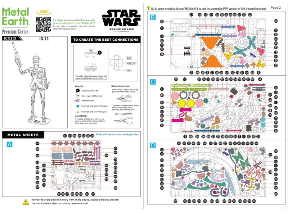 METAL EARTH 3D puzzle Star Wars Mandalorian: IG-11 (ICONX)