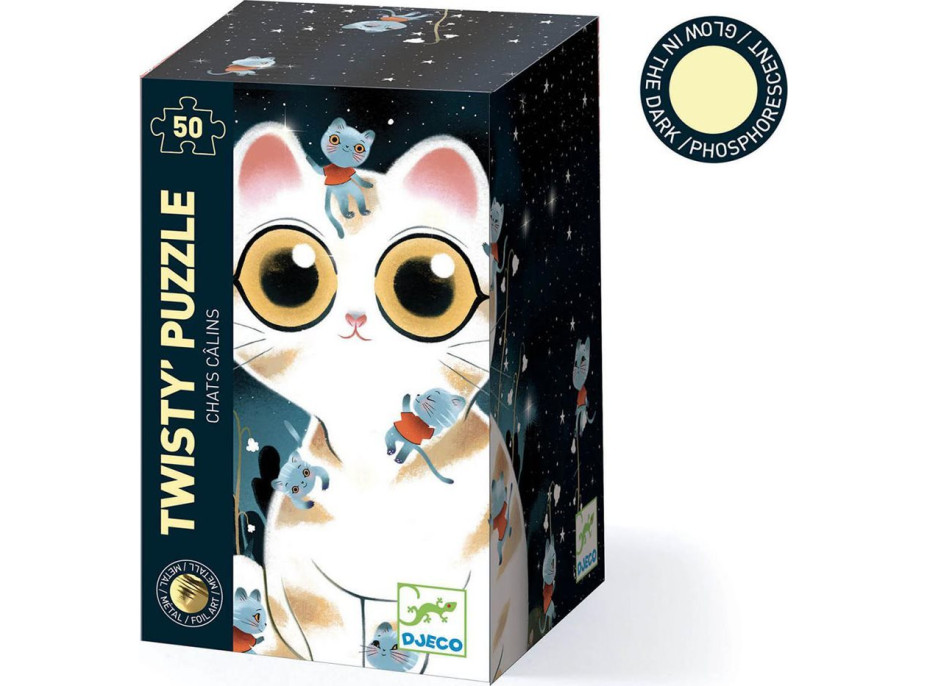 DJECO Svietiace puzzle Maznavé mačky 50 dielikov
