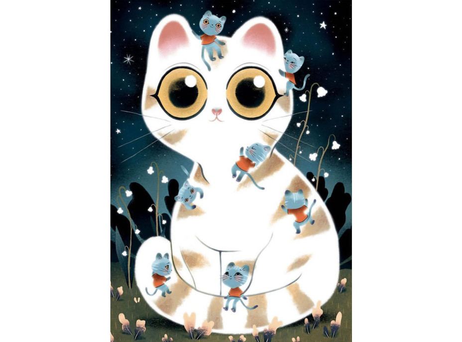 DJECO Svietiace puzzle Maznavé mačky 50 dielikov