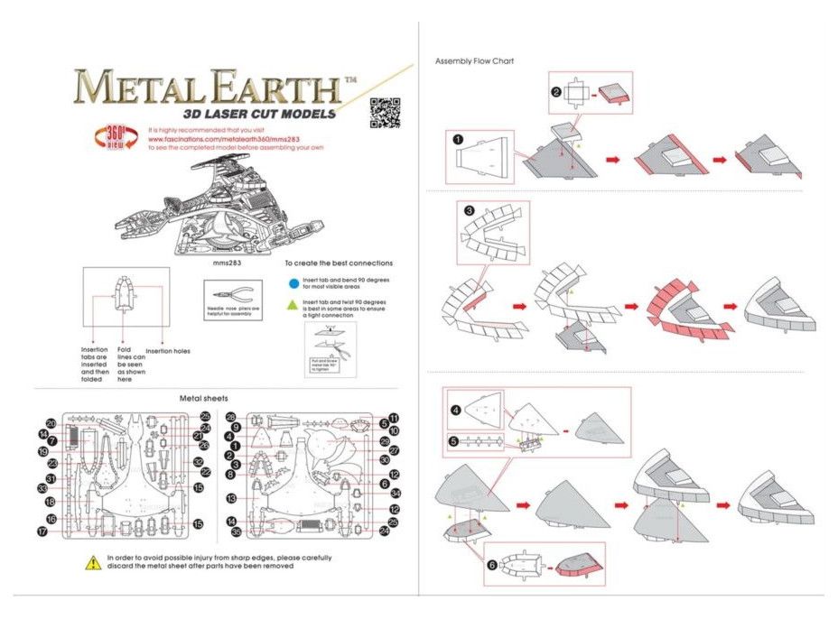 METAL EARTH 3D puzzle Star Trek: Klingon Vor&#39;cha class