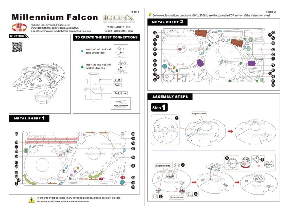 METAL EARTH 3D puzzle Star Wars: Millenium Falcon (ICONX)