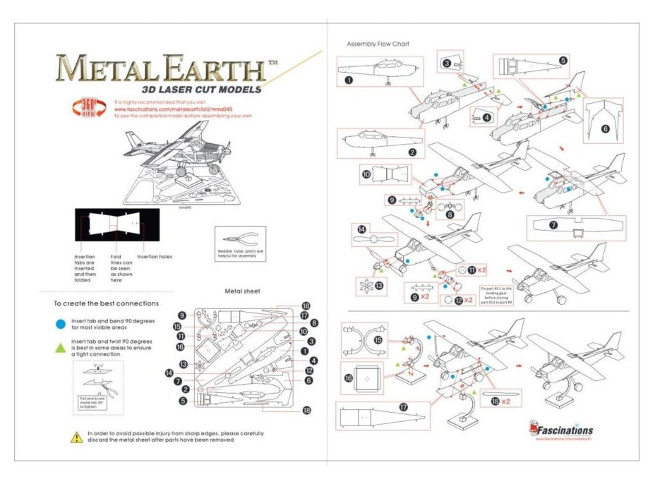 METAL EARTH 3D puzzle Cessna 172 Skyhawk