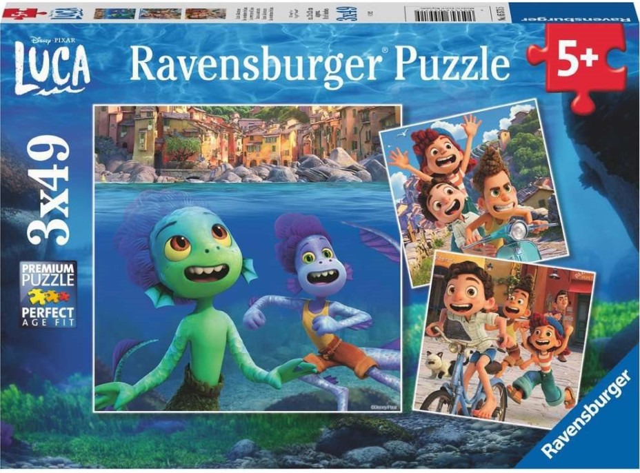 RAVENSBURGER Puzzle Disney Pixar: Luca 3x49 dielikov