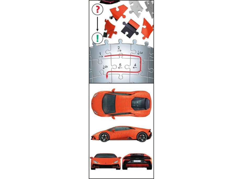 RAVENSBURGER 3D puzzle Lamborghini Huracan 108 dielikov