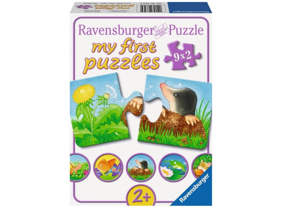 RAVENSBURGER Moje prvé puzzle Zvieratká v záhradke 9x2 dieliky
