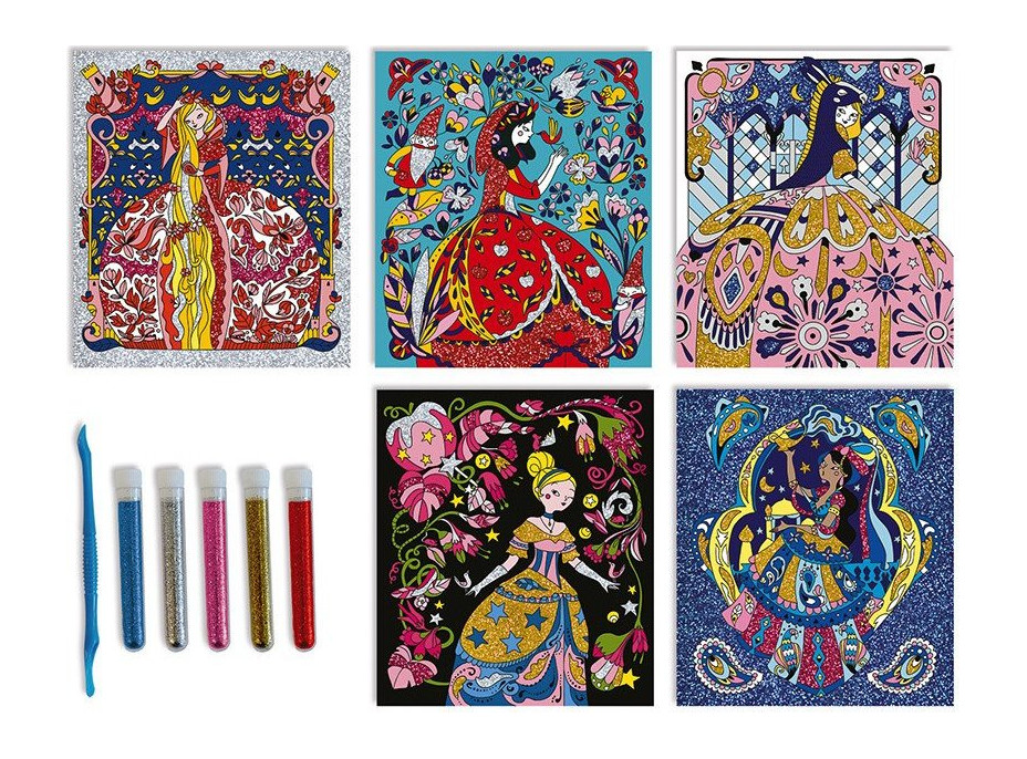 JANOD Obrázky z piesku Princezné s trblietkami Maxi