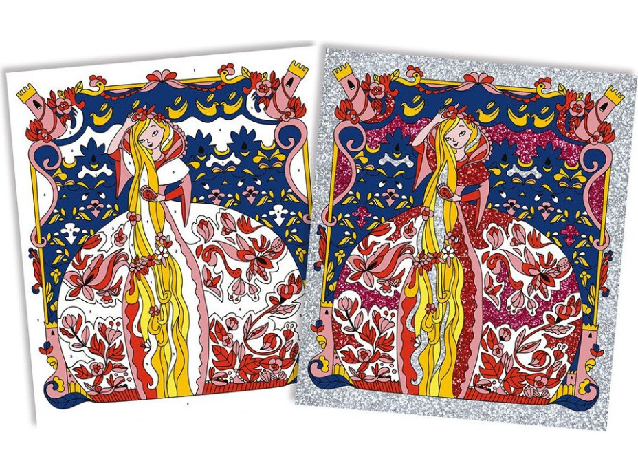 JANOD Obrázky z piesku Princezné s trblietkami Maxi