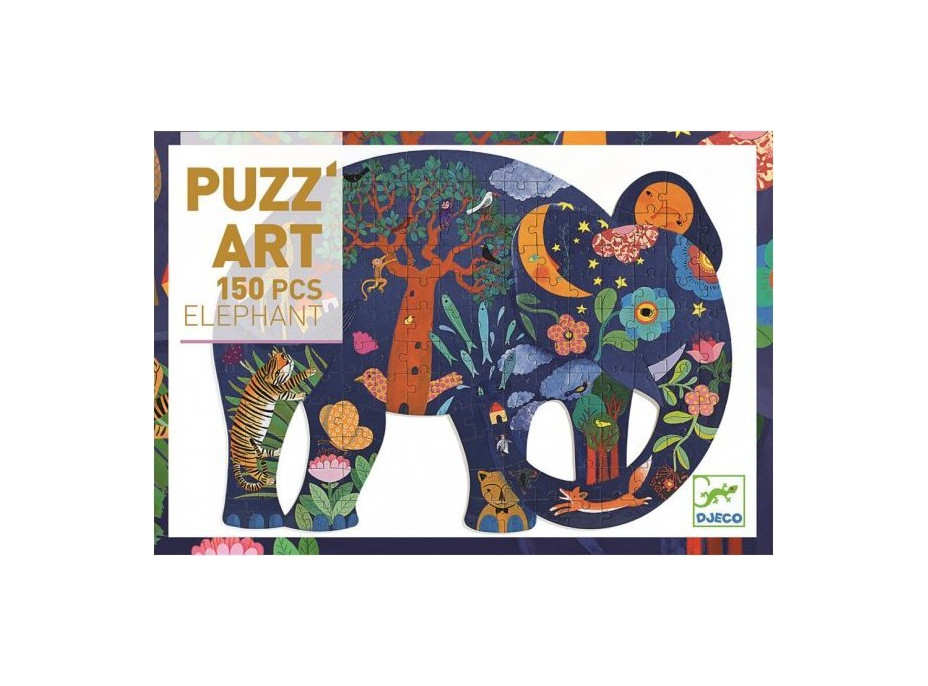 DJECO Obrysové puzzle Slon 150 dielikov