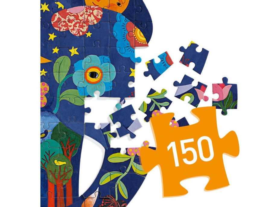 DJECO Obrysové puzzle Slon 150 dielikov
