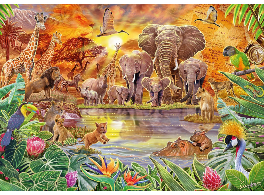 SCHMIDT Puzzle Divoká príroda: Africké kráľovstvo 1000 dielikov