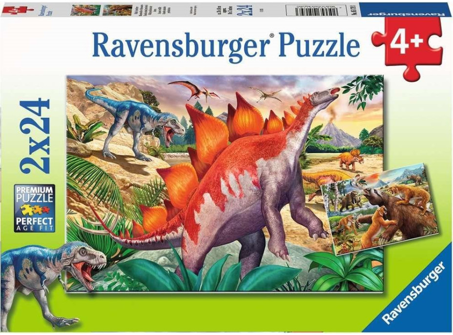 RAVENSBURGER Puzzle Jurská divočina 2x24 dielikov