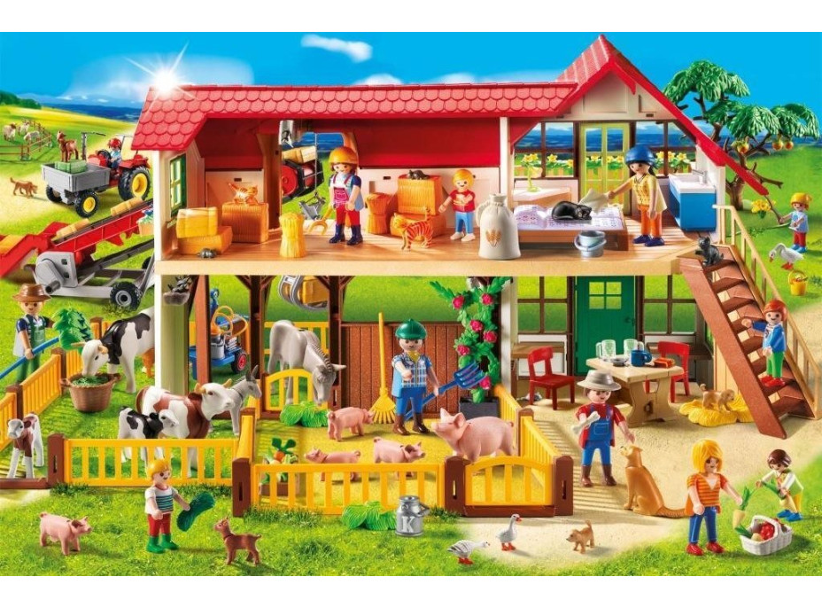 SCHMIDT Puzzle Playmobil Farma 100 dielikov + figúrka Playmobil