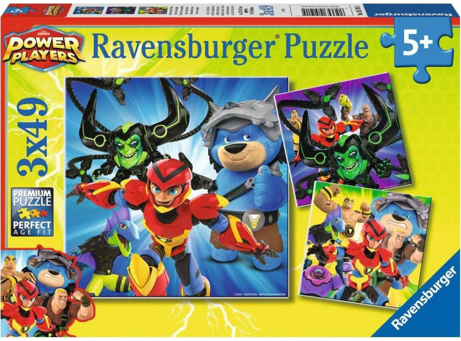 RAVENSBURGER Puzzle Power Players 3x49 dielikov