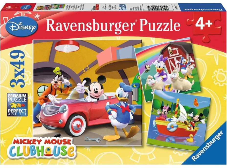 RAVENSBURGER Puzzle Mickeyho klbík 3x49 dielikov