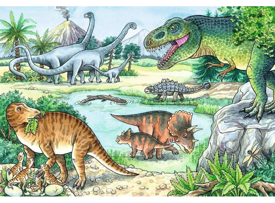 RAVENSBURGER Puzzle Svet dinosaurov 2x24 dielikov