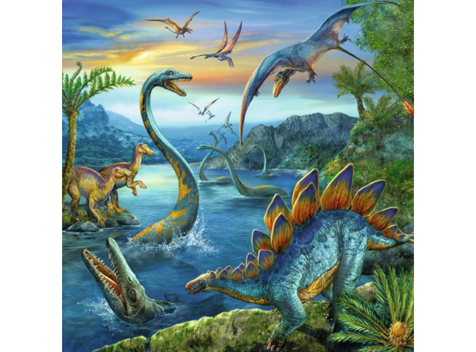 RAVENSBURGER Puzzle Úžasní dinosaury 3x49 dielikov