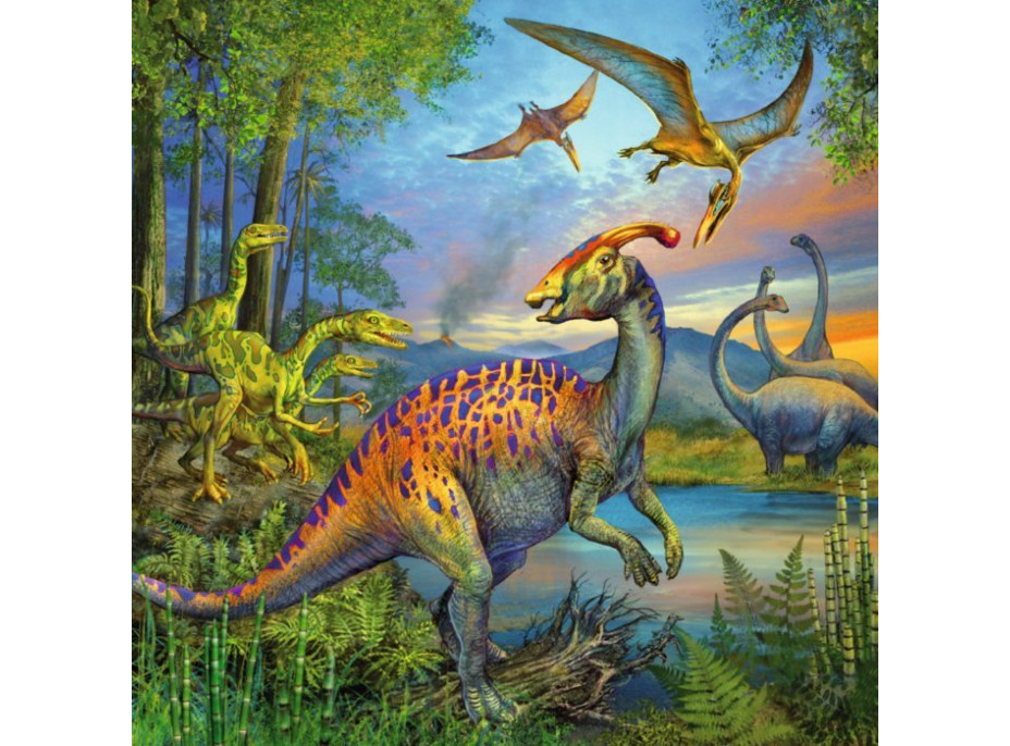 RAVENSBURGER Puzzle Úžasní dinosaury 3x49 dielikov