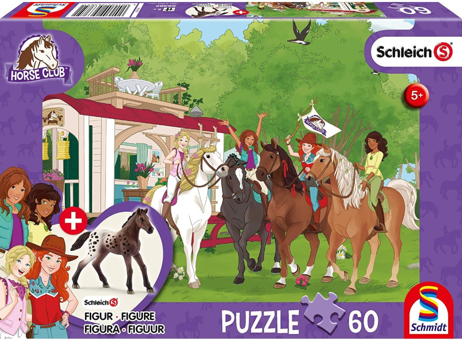 SCHMIDT Puzzle Schleich Stretnutie 60 dielikov + figúrka Schleich