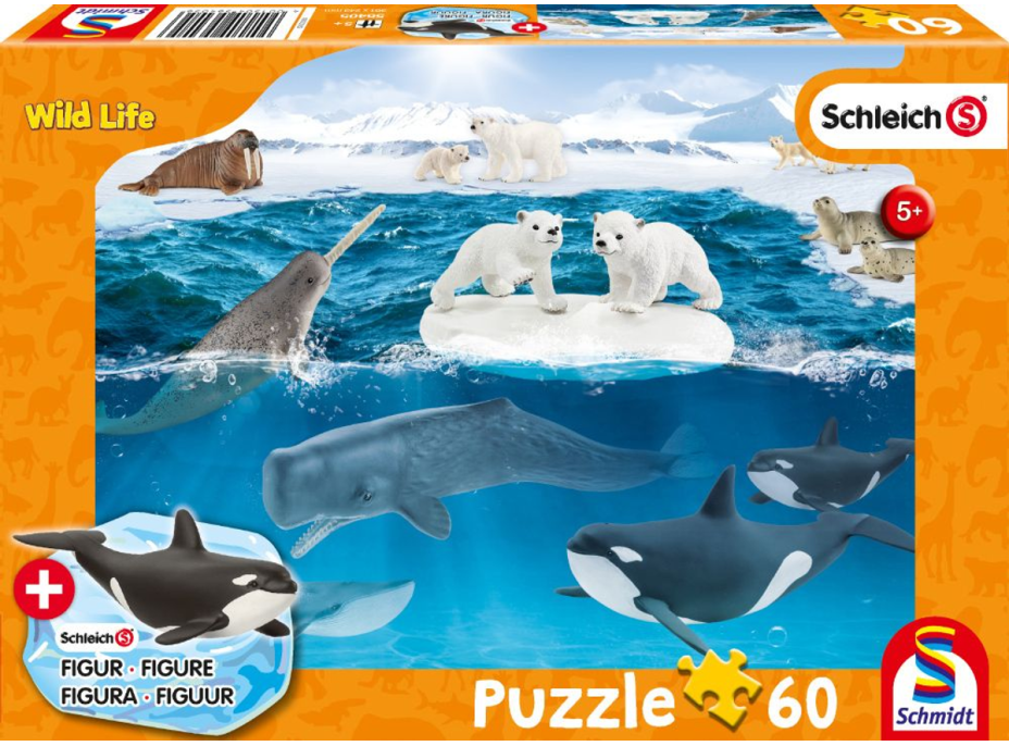 SCHMIDT Puzzle Schleich V Antarktíde 60 dielikov + figúrka Schleich