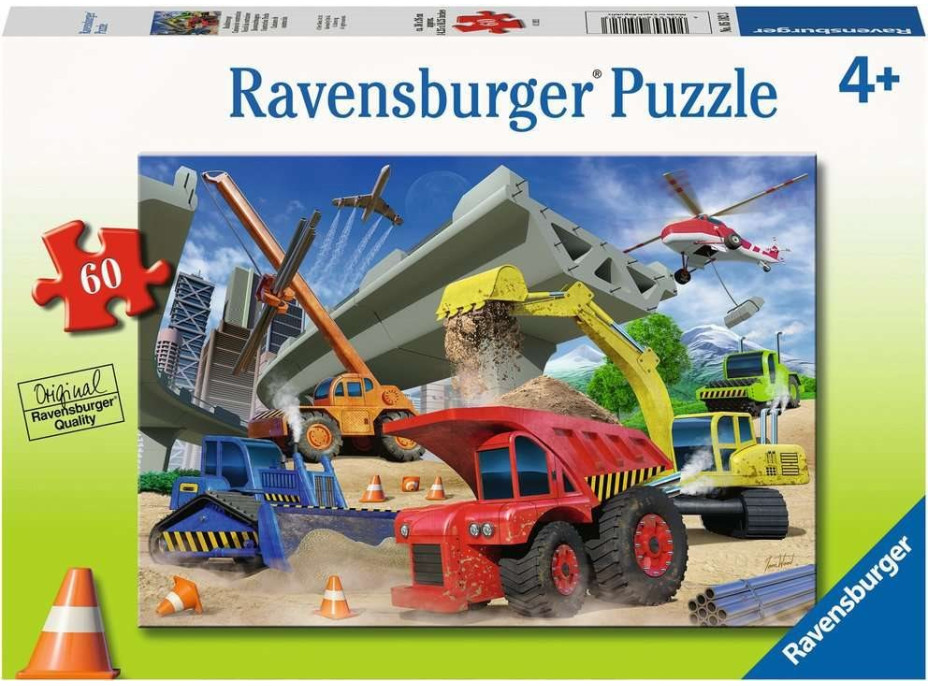 RAVENSBURGER Puzzle Stavebné vozidlá 60 dielikov