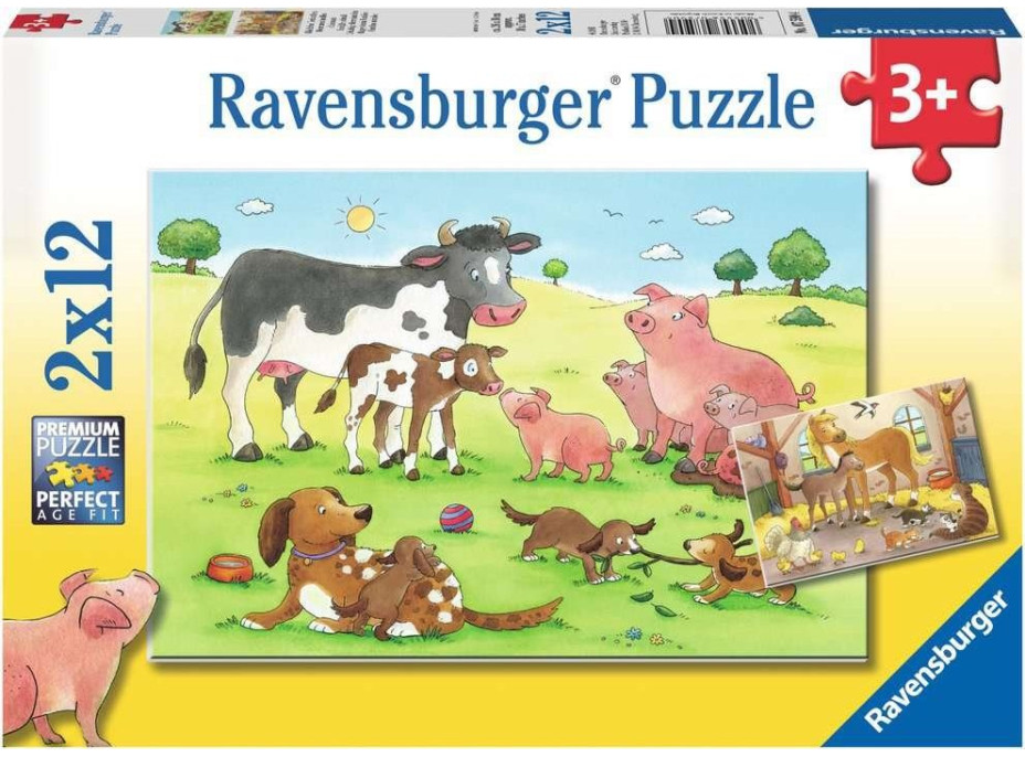 RAVENSBURGER Puzzle Zvieracia farma 2x12 dielikov