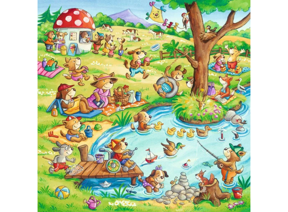 RAVENSBURGER Puzzle Prázdniny na vidieku 3x49 dielikov