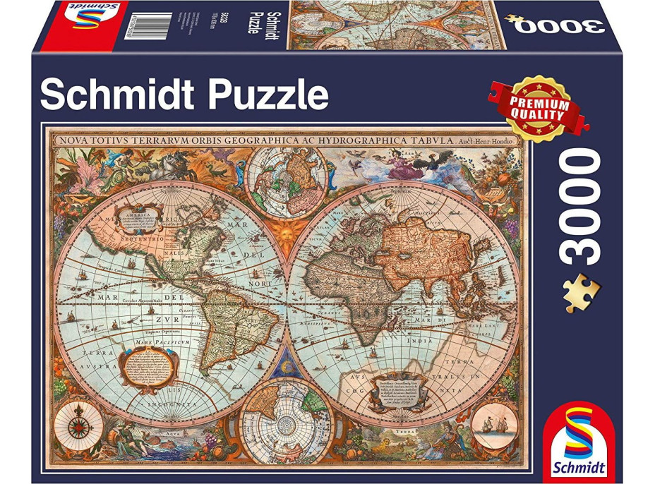 SCHMIDT Puzzle Historická mapa sveta 3000 dielikov