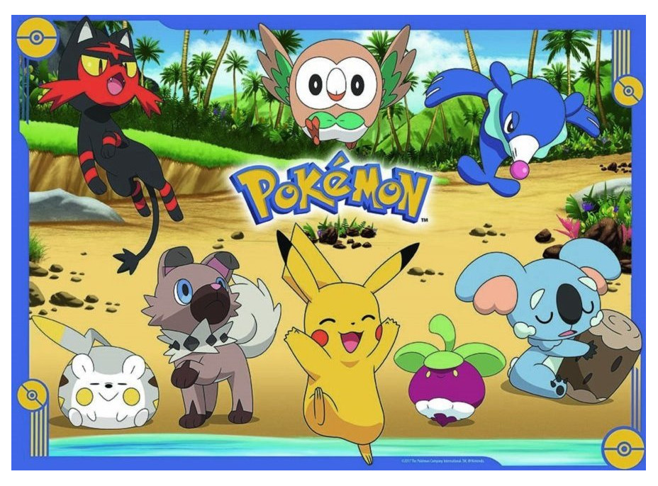 RAVENSBURGER Puzzle Pokémoni z Alola 4x100 dielikov