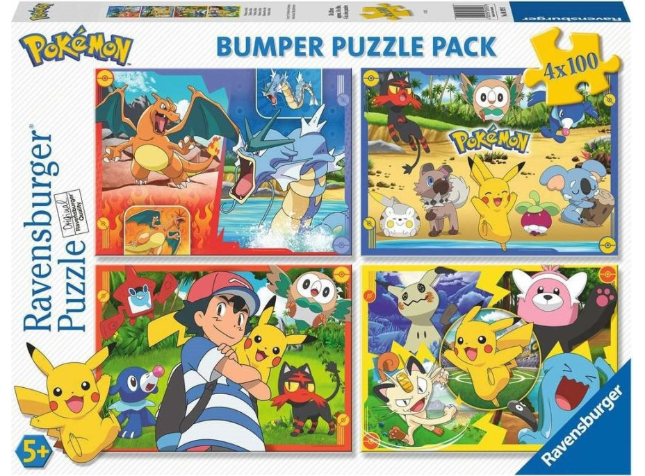 RAVENSBURGER Puzzle Pokémoni z Alola 4x100 dielikov