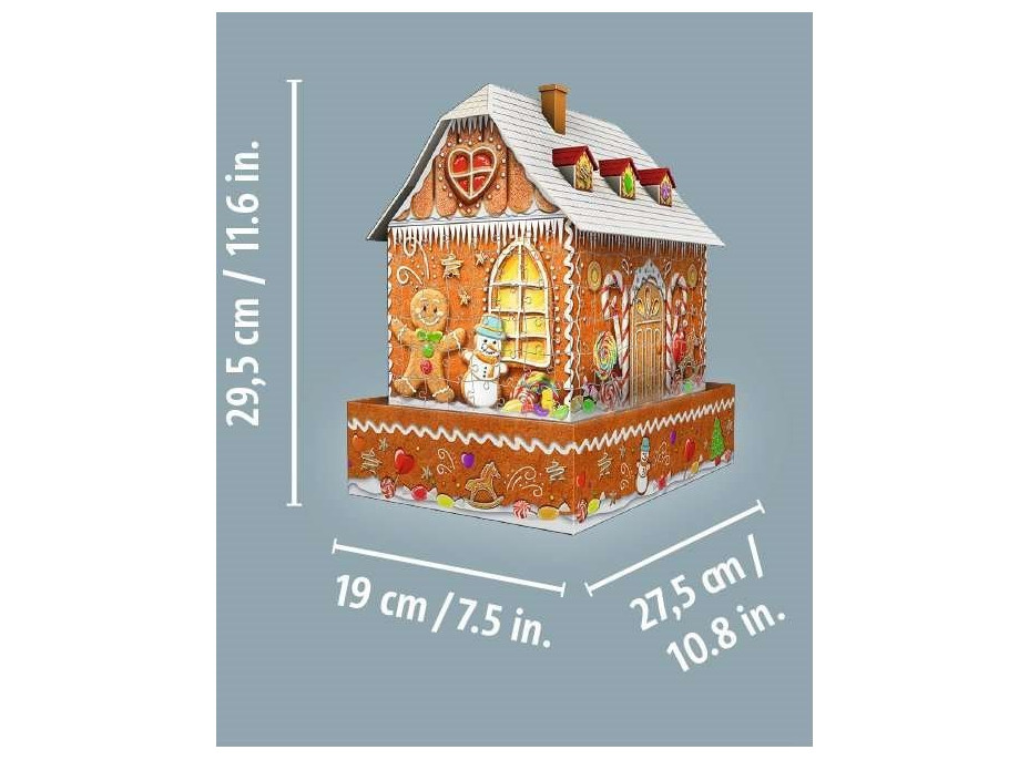 RAVENSBURGER Svietiace 3D puzzle Nočná edícia Perníková chalúpka 216 dielikov