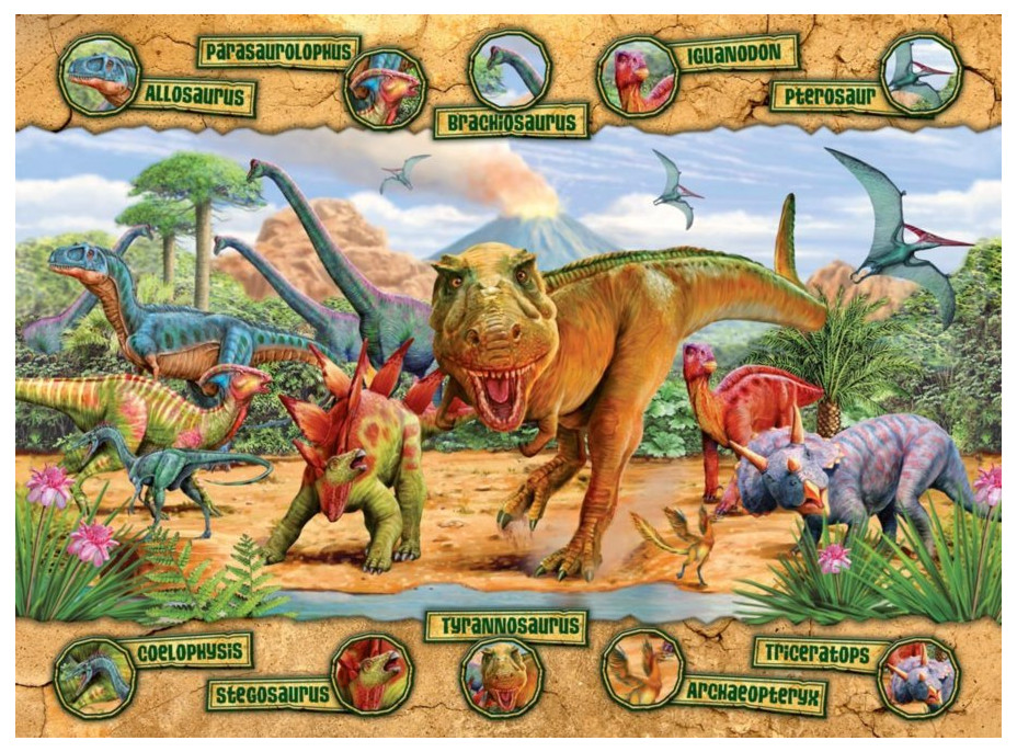 RAVENSBURGER Puzzle Dinosaury XXL 100 dielikov