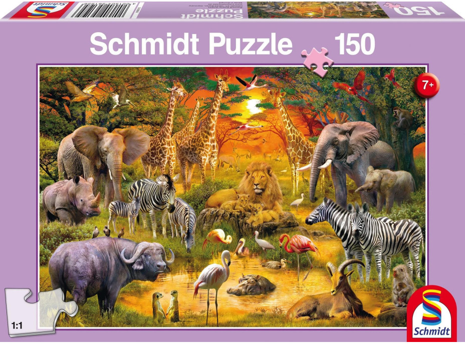 SCHMIDT Puzzle Africké zvieratá 150 dielikov