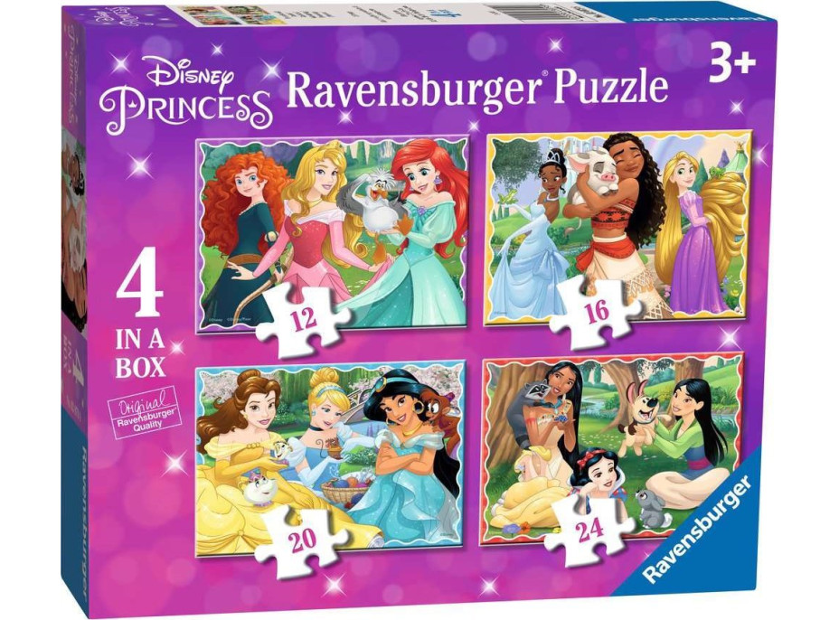 RAVENSBURGER Puzzle Disney Princezné 4v1 (12, 16, 20, 24 dielikov)