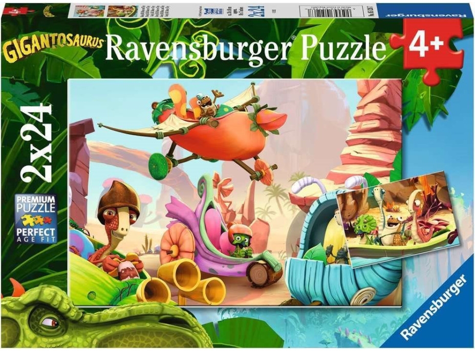 RAVENSBURGER Puzzle Gigantosaurus: Hor sa za dobrodružstvom 2x24 dielikov