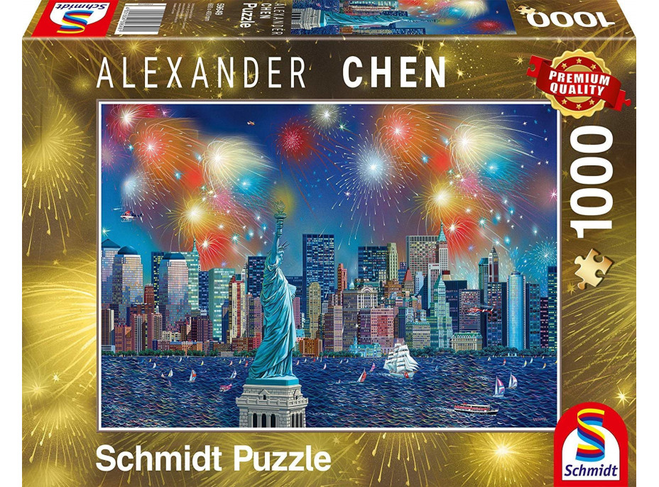 SCHMIDT Puzzle Socha Slobody s ohňostrojom 1000 dielikov