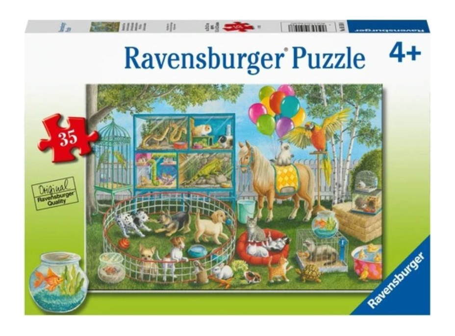 RAVENSBURGER Puzzle Zábava s domácimi zvieratkami 35 dielikov