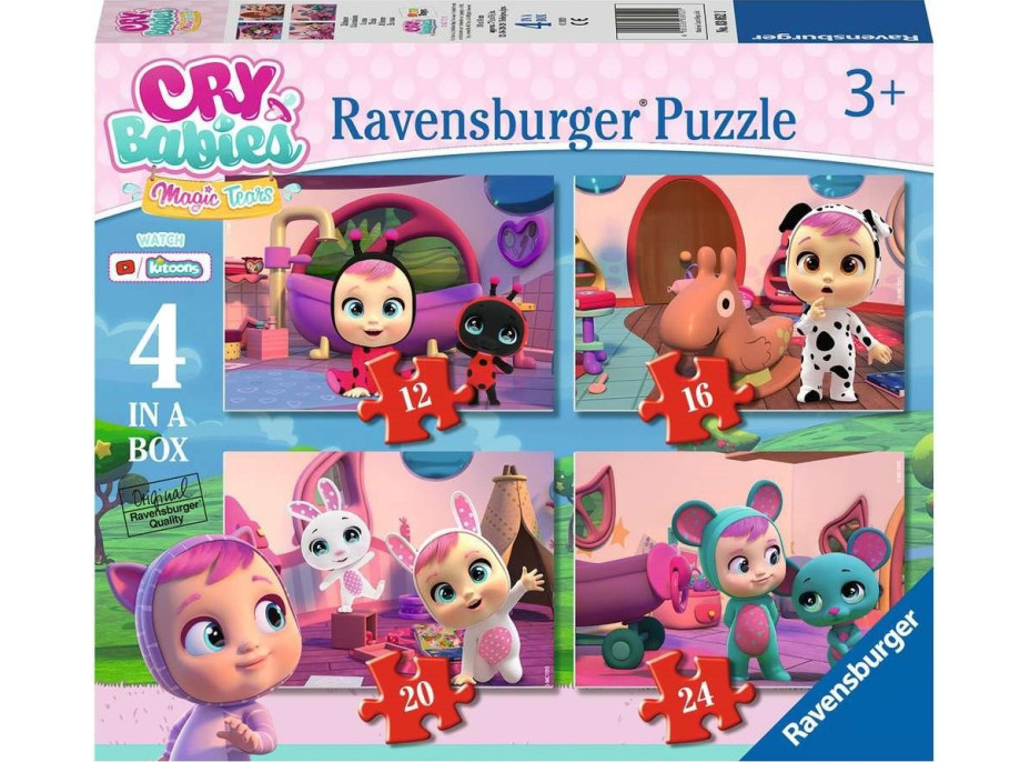 RAVENSBURGER Puzzle Cry Babies: Kúzelné slzy 4v1 (12,16,20,24 dielikov)