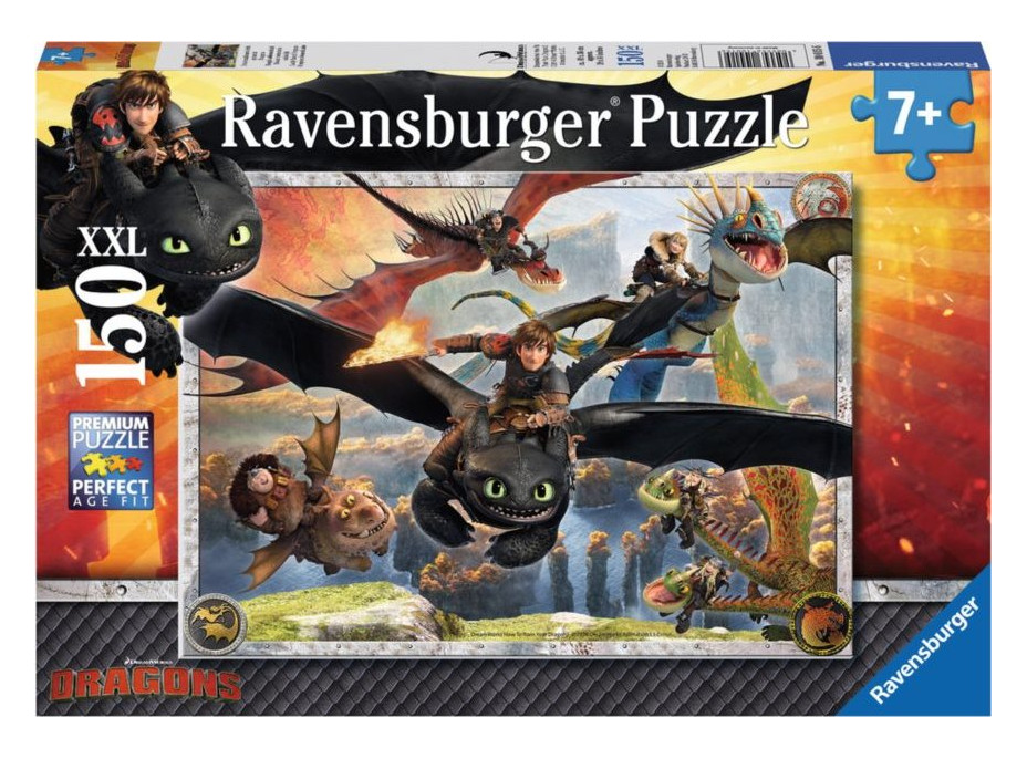 RAVENSBURGER Puzzle Ako vycvičiť draka: Dobrí draci XXL 150 dielikov