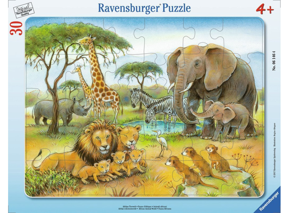 RAVENSBURGER Puzzle Africké zvieratá 30 dielikov