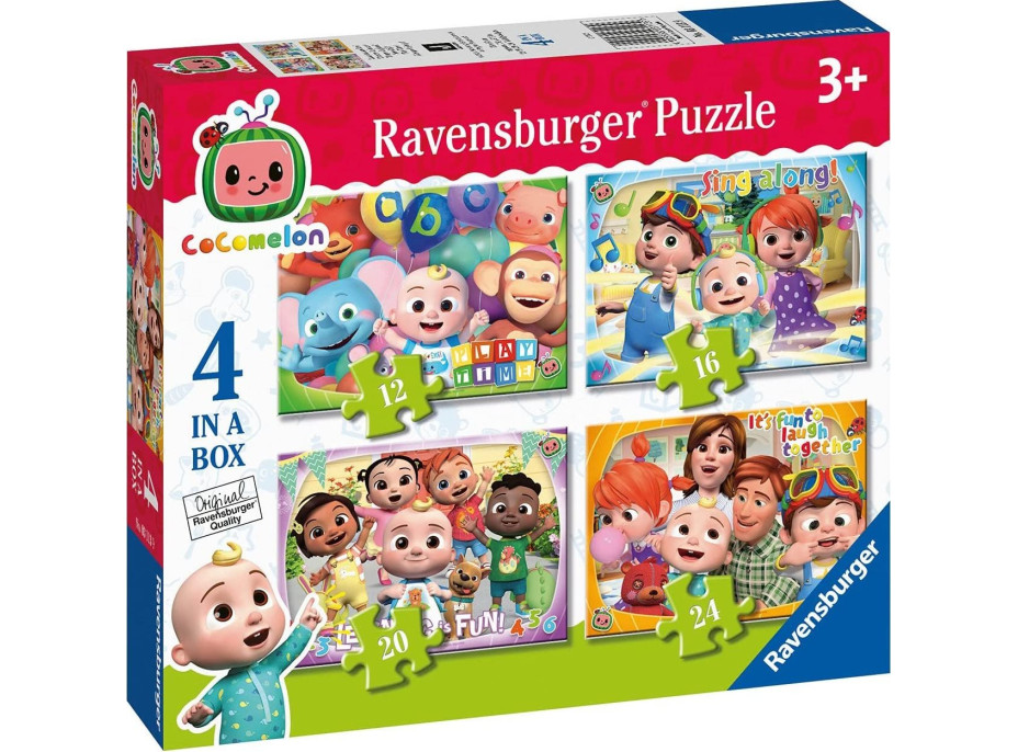 RAVENSBURGER Puzzle Cocomelon 4v1 (12, 16, 20, 24 dielikov)