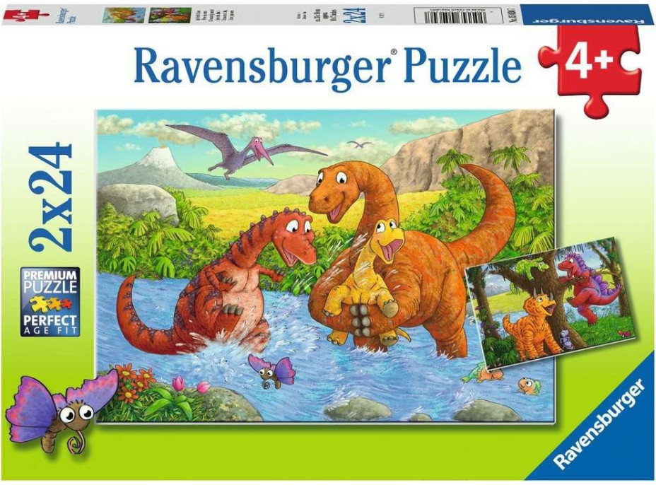 RAVENSBURGER Puzzle Hraví dinosaury 2x24 dielikov