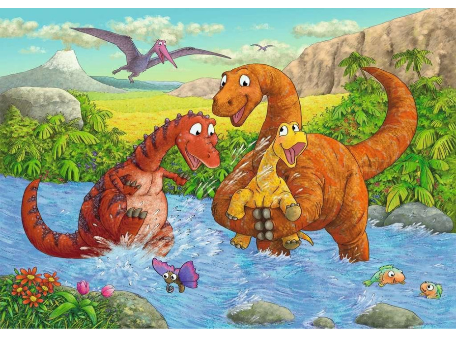 RAVENSBURGER Puzzle Hraví dinosaury 2x24 dielikov