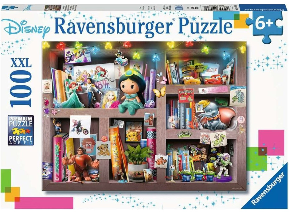 RAVENSBURGER Puzzle Knižnica Disney rozprávok XXL 100 dielikov