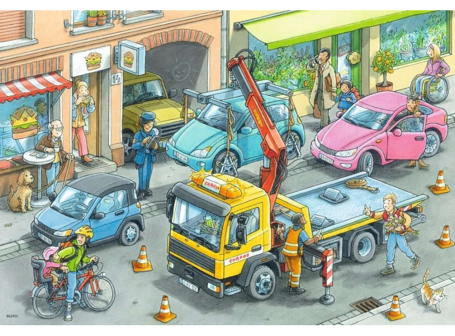 RAVENSBURGER Puzzle Smetiari a odťahový automobil 2x24 dielikov