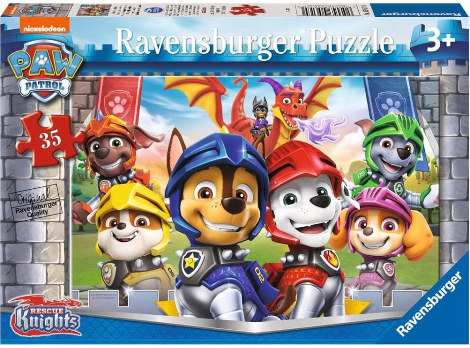 RAVENSBURGER Puzzle Tlapková patrola: Záchranárski rytieri 35 dielikov