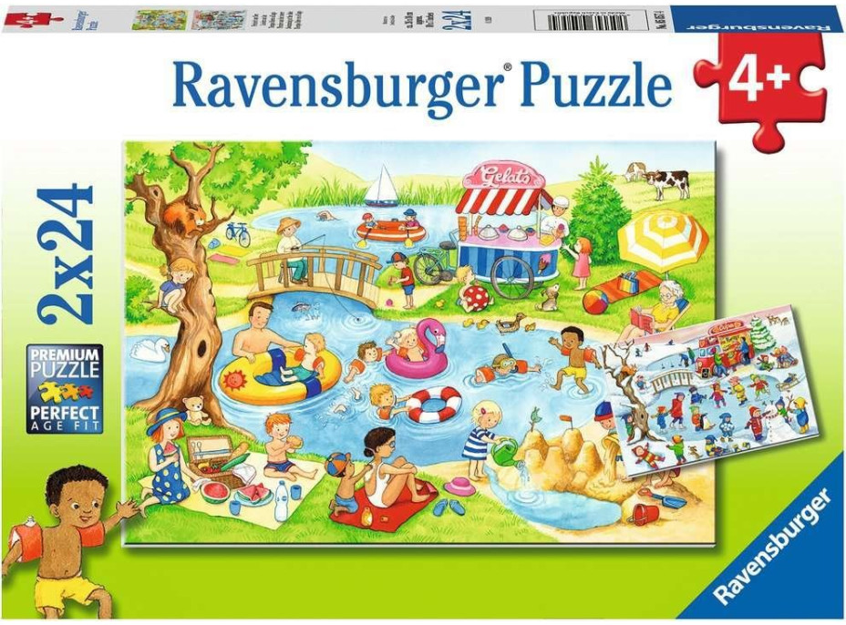 RAVENSBURGER Puzzle Zábava pri rybníku 2x24 dielikov