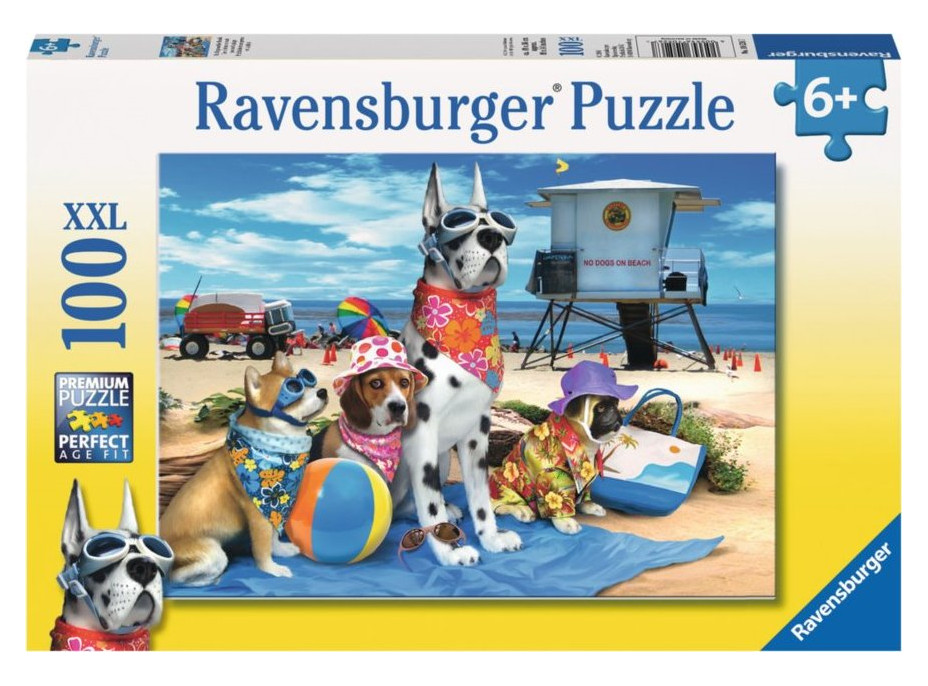 RAVENSBURGER Puzzle Zákaz psov na pláži XXL 100 dielikov